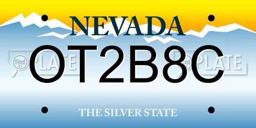OT2B8C Nevada License Plate