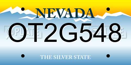 OT2G548 Nevada License Plate