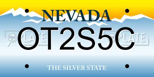 OT2S5C Nevada License Plate