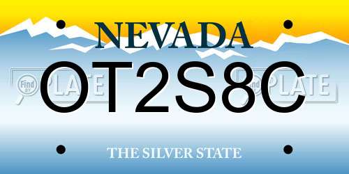 OT2S8C Nevada License Plate