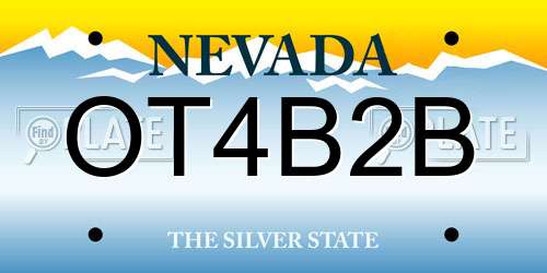OT4B2B Nevada License Plate