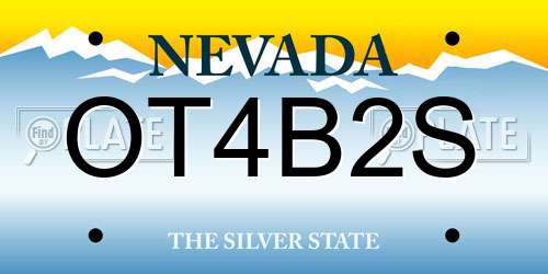 OT4B2S Nevada License Plate