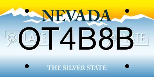 OT4B8B Nevada License Plate