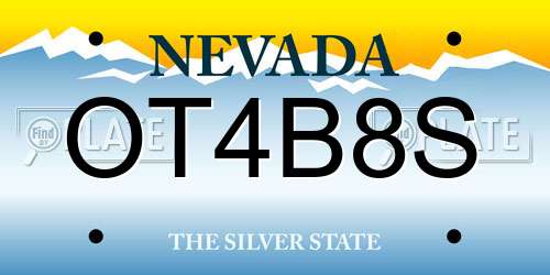 OT4B8S Nevada License Plate
