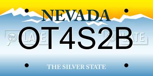 OT4S2B Nevada License Plate