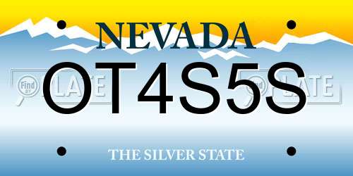 OT4S5S Nevada License Plate
