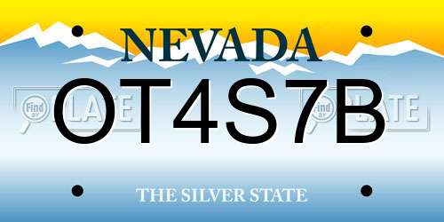 OT4S7B Nevada License Plate