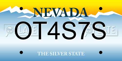 OT4S7S Nevada License Plate