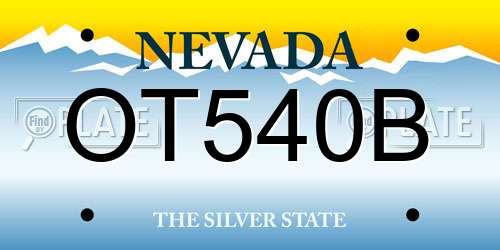 OT540B Nevada License Plate