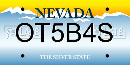 OT5B4S Nevada License Plate