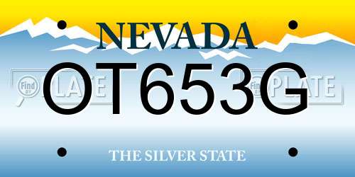 OT653G Nevada License Plate
