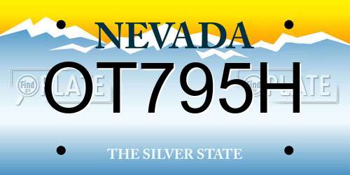 OT795H Nevada License Plate