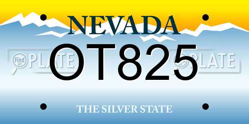 OT825 Nevada License Plate