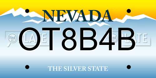 OT8B4B Nevada License Plate