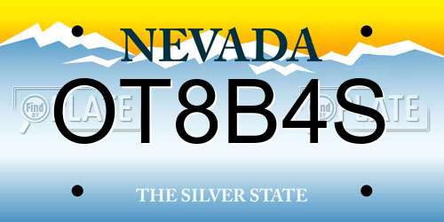 OT8B4S Nevada License Plate