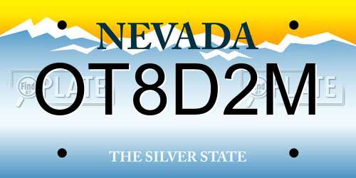 OT8D2M Nevada License Plate