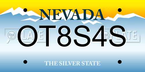 OT8S4S Nevada License Plate