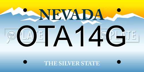 OTA14G Nevada License Plate