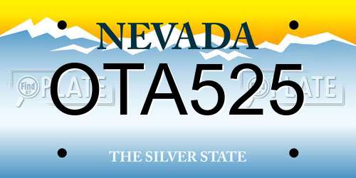 OTA525 Nevada License Plate
