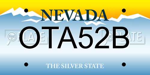 OTA52B Nevada License Plate