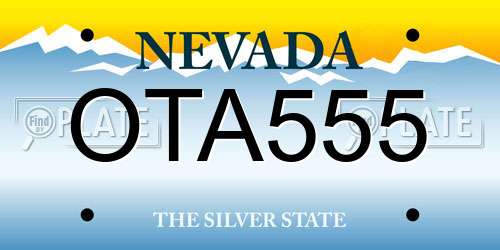 OTA555 Nevada License Plate