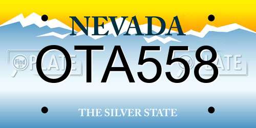 OTA558 Nevada License Plate