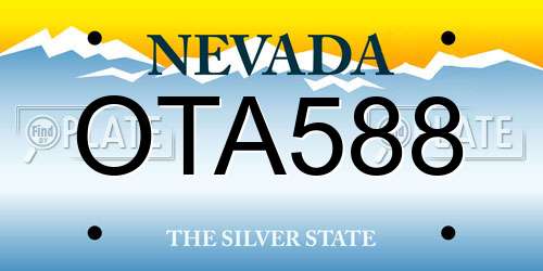 OTA588 Nevada License Plate