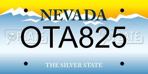 OTA825 Nevada License Plate