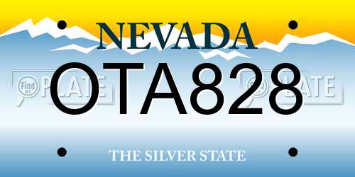 OTA828 Nevada License Plate