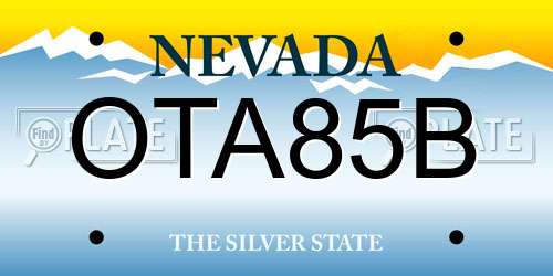 OTA85B Nevada License Plate