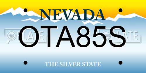OTA85S Nevada License Plate