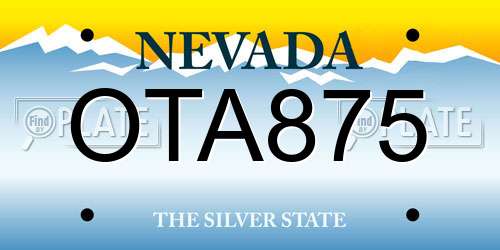 OTA875 Nevada License Plate