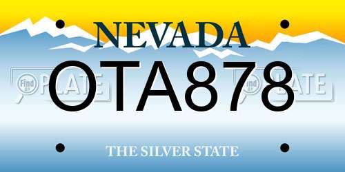 OTA878 Nevada License Plate