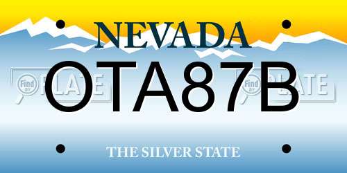 OTA87B Nevada License Plate