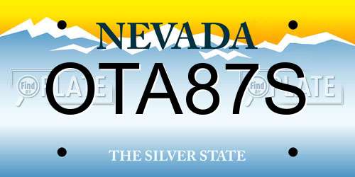 OTA87S Nevada License Plate