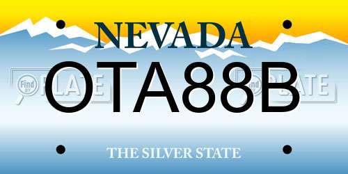 OTA88B Nevada License Plate