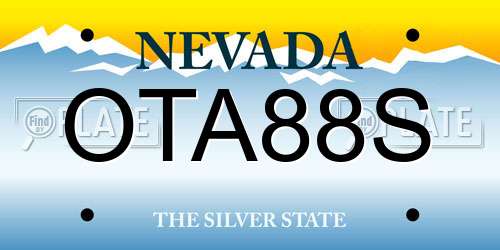 OTA88S Nevada License Plate