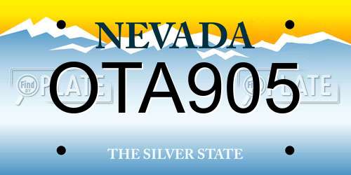 OTA905 Nevada License Plate