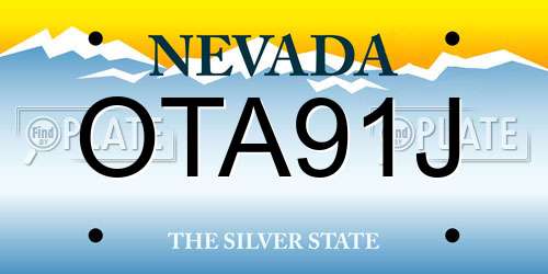 OTA91J Nevada License Plate