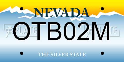 OTB02M Nevada License Plate