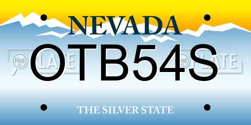 OTB54S Nevada License Plate