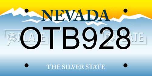 OTB928 Nevada License Plate