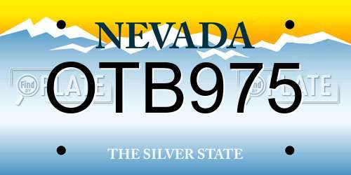 OTB975 Nevada License Plate