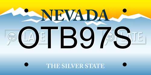 OTB97S Nevada License Plate
