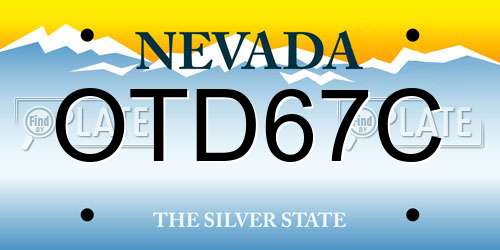 OTD67C Nevada License Plate