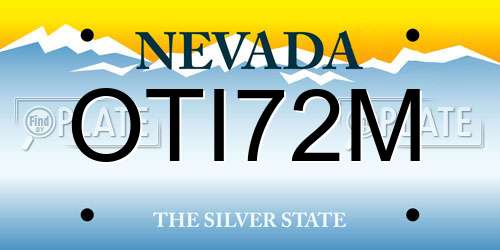 OTI72M Nevada License Plate