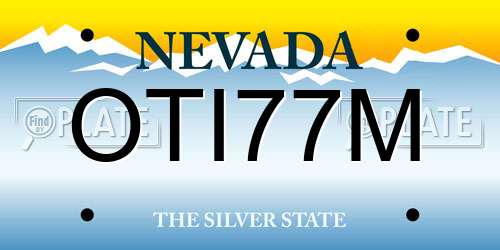 OTI77M Nevada License Plate