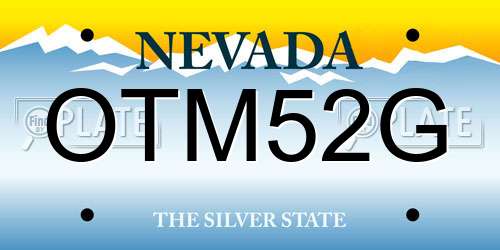 OTM52G Nevada License Plate
