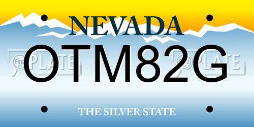 OTM82G Nevada License Plate