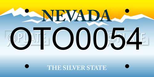 OTO0054 Nevada License Plate